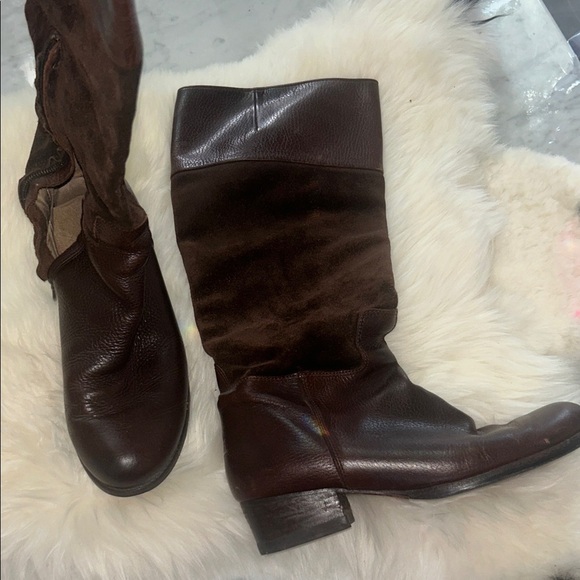 Max Studio Shoes - MAX STUDIO Brown Leather Knee-High Boots